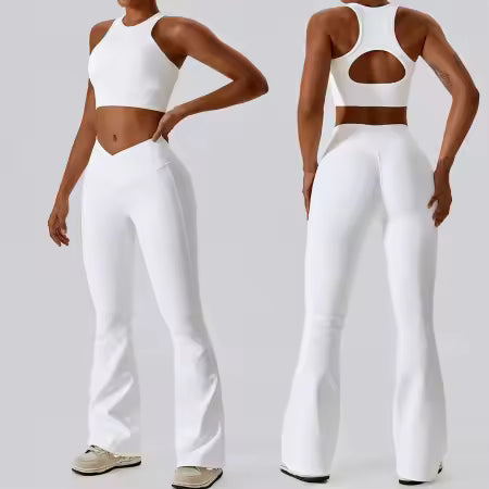 Ensemble Angel Legging taille haute & brassière  | Noir ou Blanc